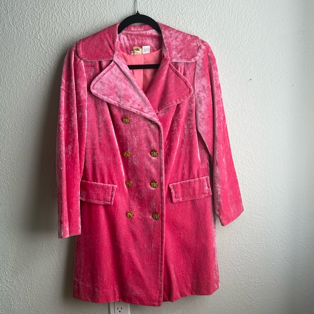Vintage 60s velvet pink coat